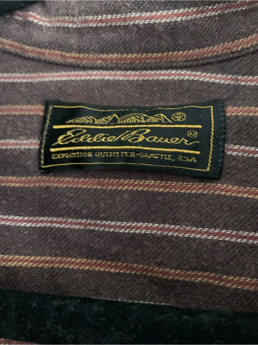 Eddie Bauer Brown Striped Button-Front Long Shirt Dress Size Medium Cotton - Picture 4 of 6
